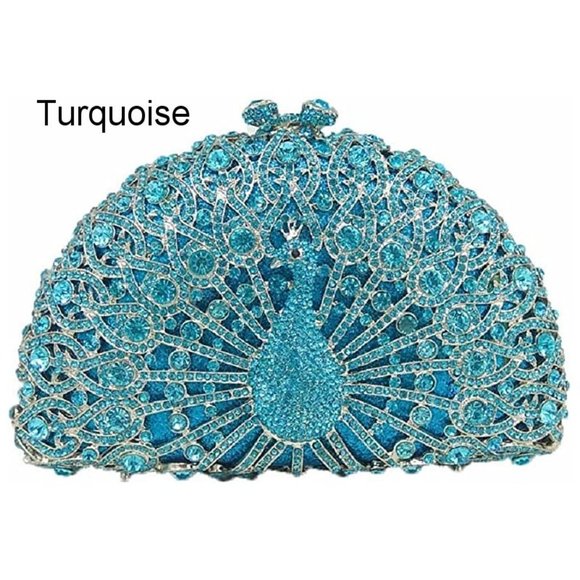 NEW Sparkling Bling Swarovski Crystal Rhinestone Peacock Clutch Bird Pur… - Picture 17 of 17